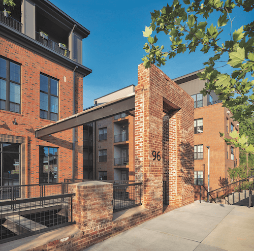 Exterior view of the Chronicle Mill, an adaptive reuse project that won a 2023 Best in American Living Award