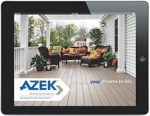 Screenshot of the Azek iPad app at work.