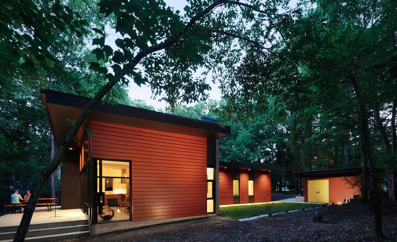 The Aiyyer residence won first place in the 2015 George Matsumoto Prize design competition for Modernist homes in North Carolina.