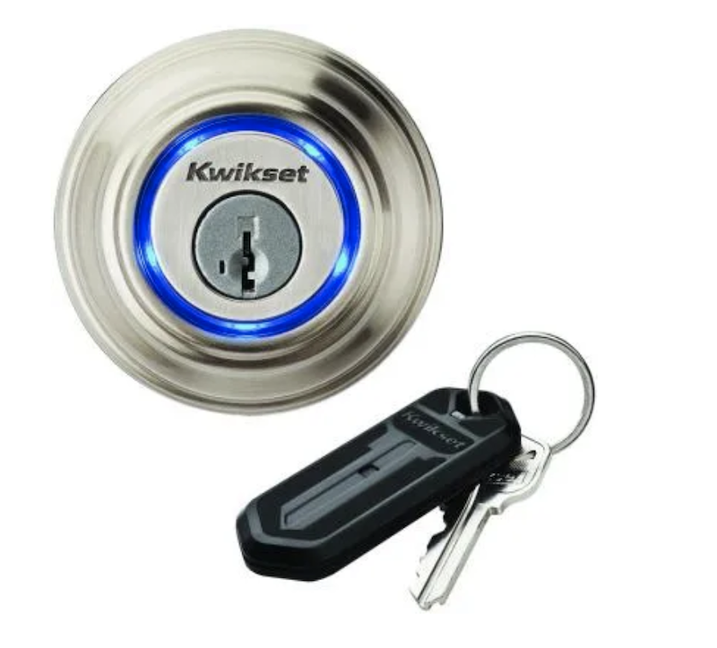The Kevo smart lock by Kwikset is a Bluetooth-enabled deadbolt
