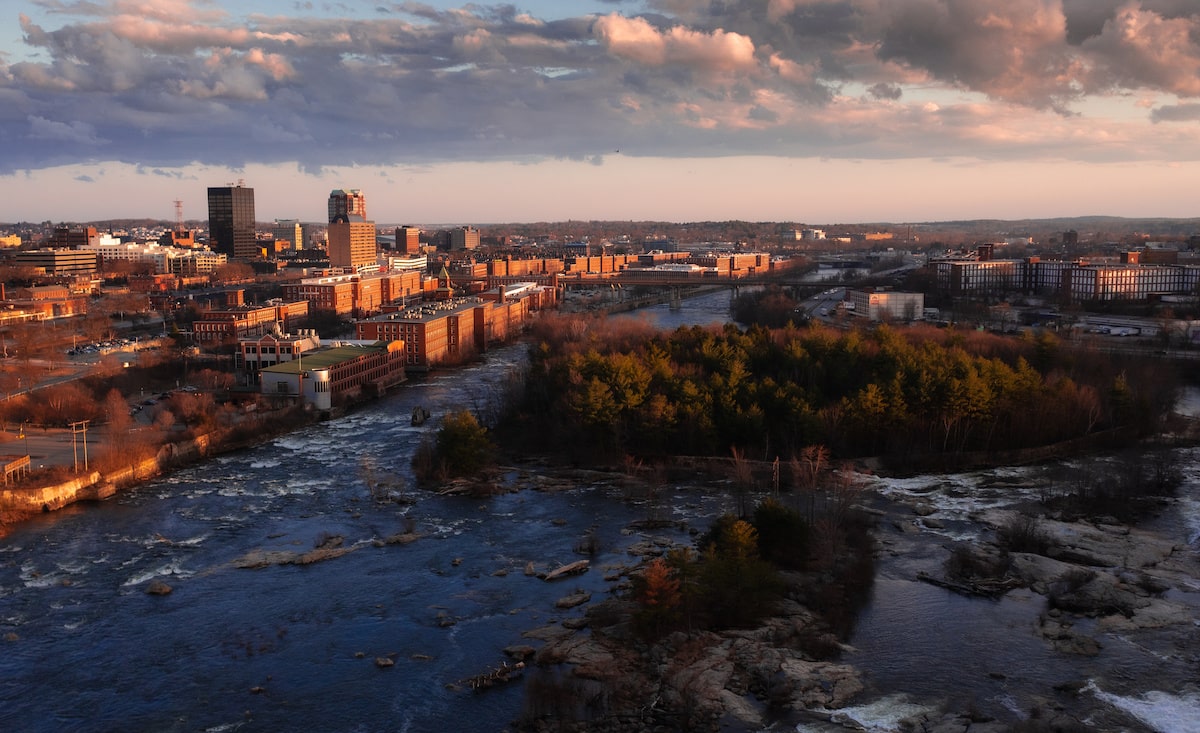 Aerial view of Manchester, NH