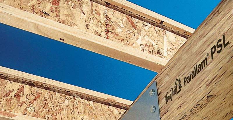 Engineered wood framing for a home