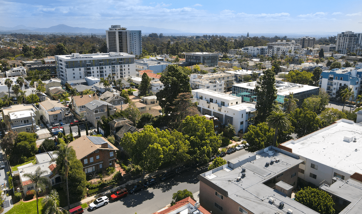 Aerial view of San Diego's Hillcrest neighborhood