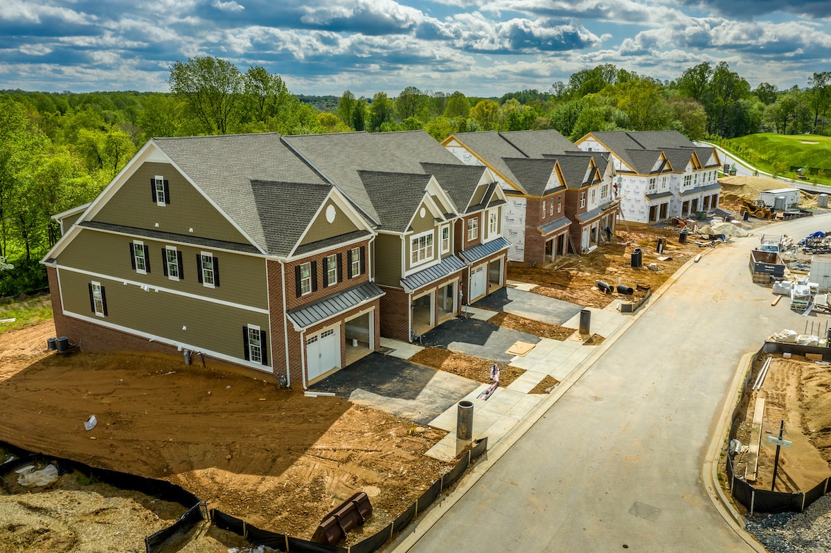 Townhouses in a new neighborhood