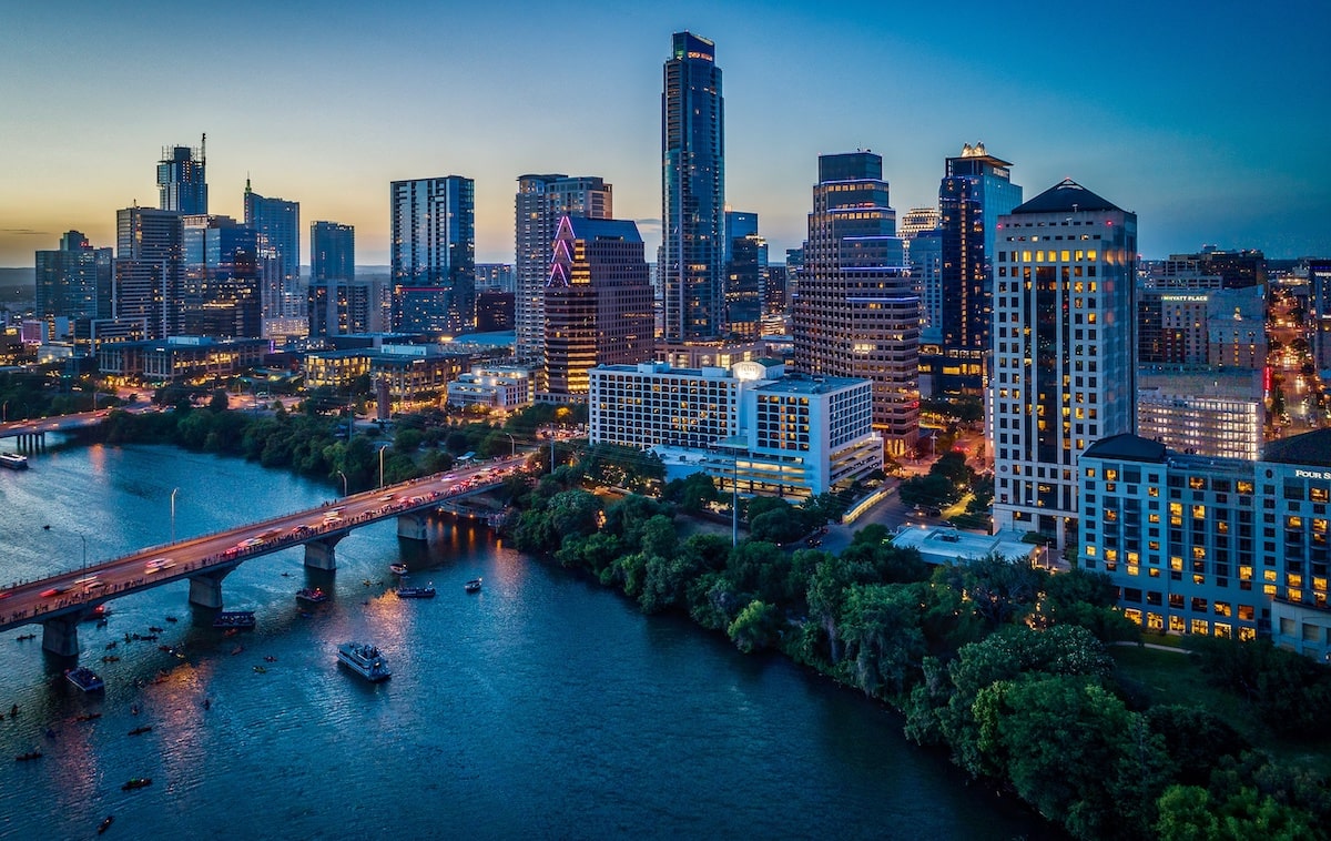 Aerial view of downtown Austin, Texas