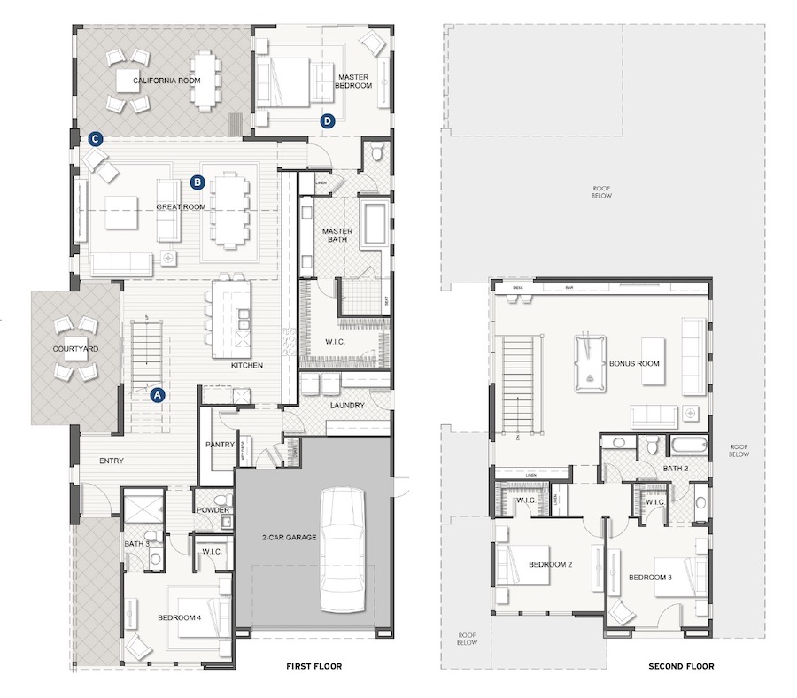 Floor plan for the residence 2x at Miraval II designed by Dahlin Group 