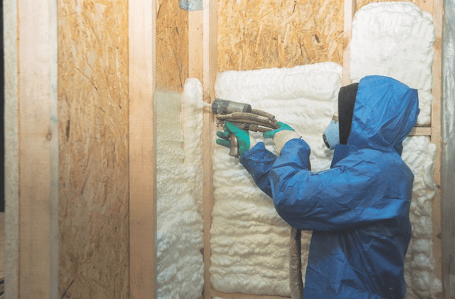 Firestable Insulation Co.'s Stablebase 2.0 Max R blown-in insulation being installed