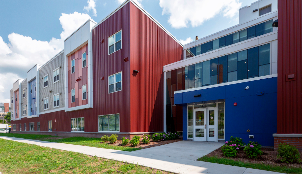 Fiber cement and metal panel cladding for Freedom Commons