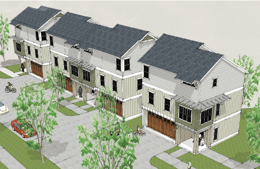 Larry Garnett design for The Pinnacle townhomes, exterior view