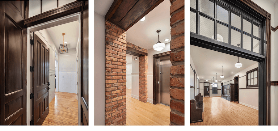 Interior hall details of Peabody School Apartments, an adaptive reuse project and 2023 BALA winner