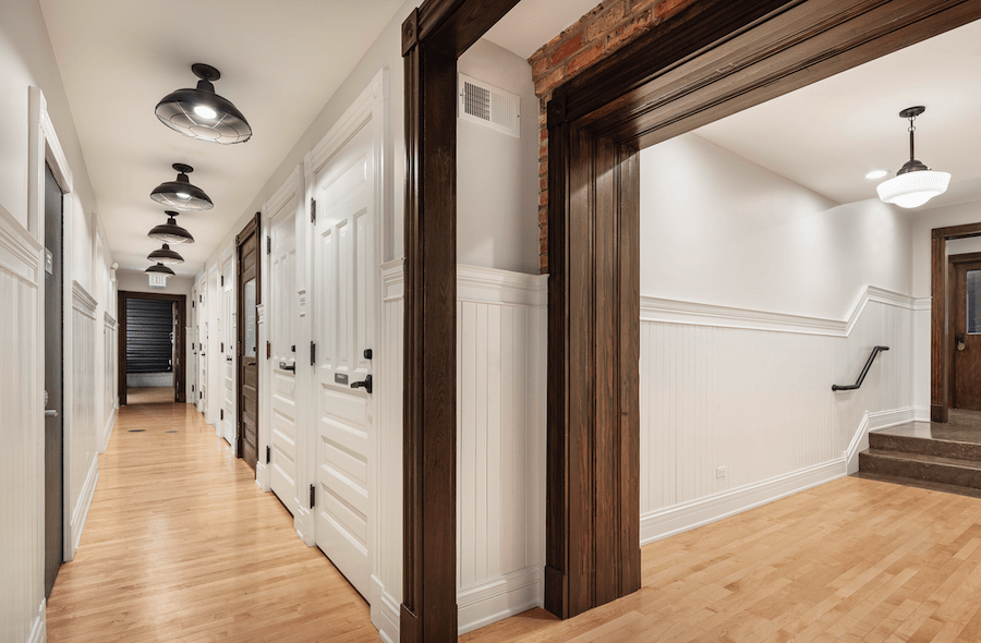 Hallway in Peabody School Apartments, an adaptive reuse project and 2023 BALA winner