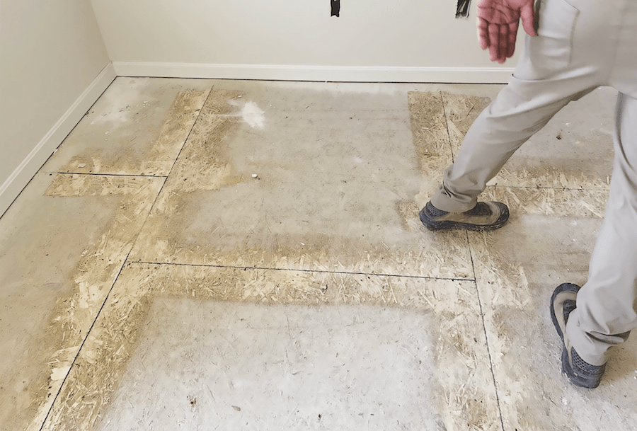 Prevent squeaky floors by installing subfloor panels with gaps for expansion and contraction