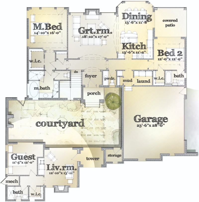 Floor plan for an in-law suite designed by TK & Associates