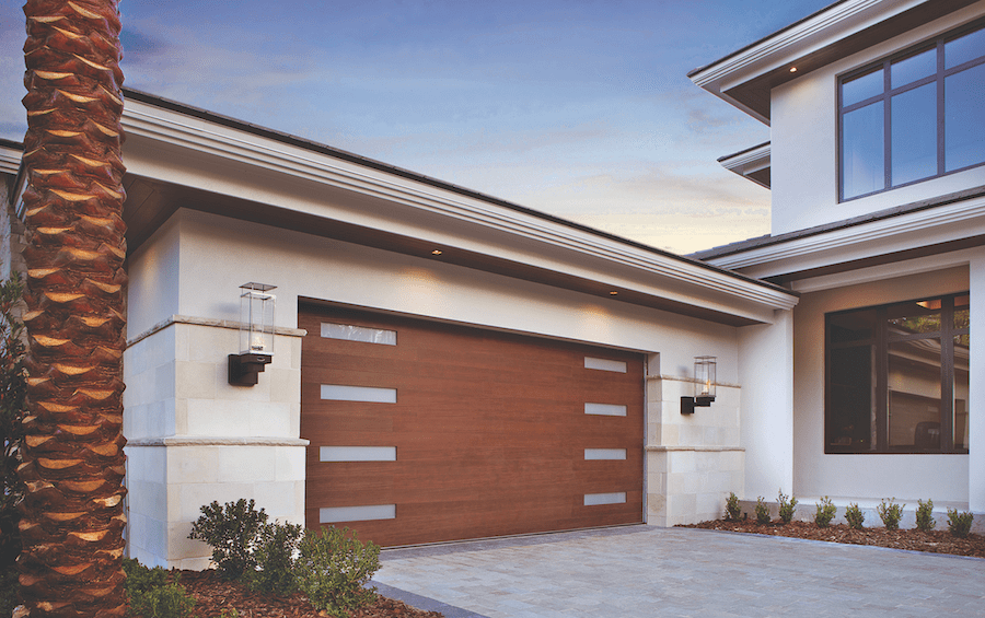 Clopay Canyon Ridge Carriage House Doors are used in The New American Home 2024.