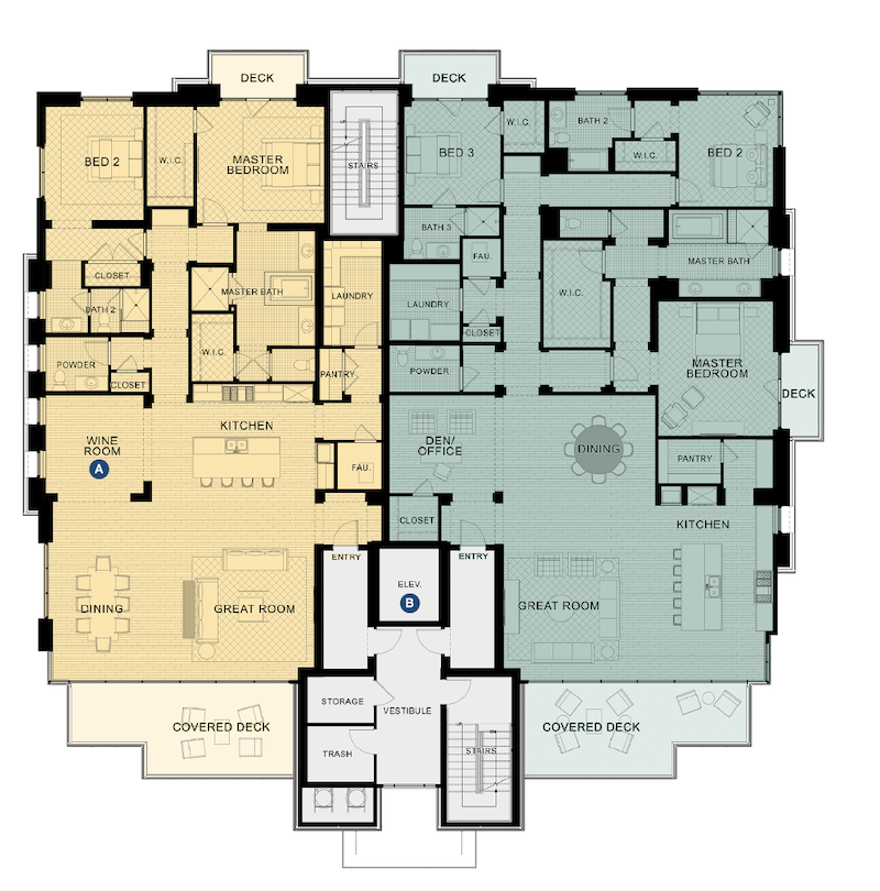floor plan for infill housing development Icon at SIlverleaf, plan 2