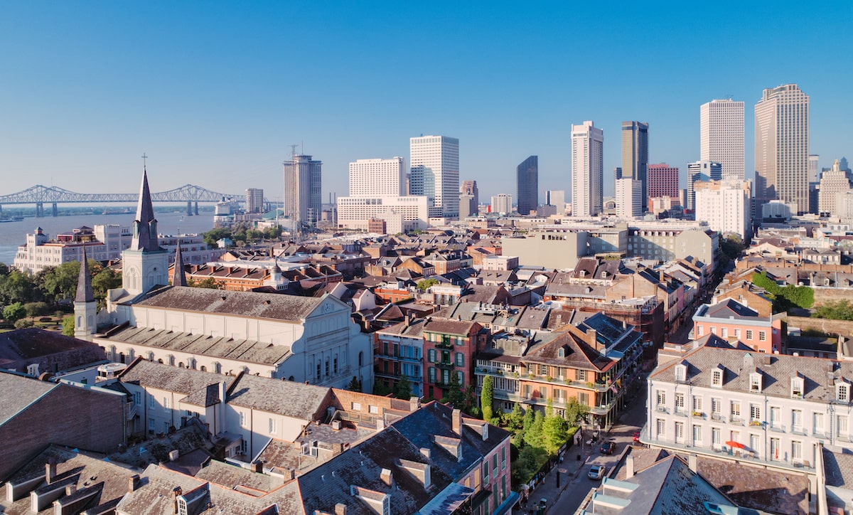 City of New Orleans aerial view