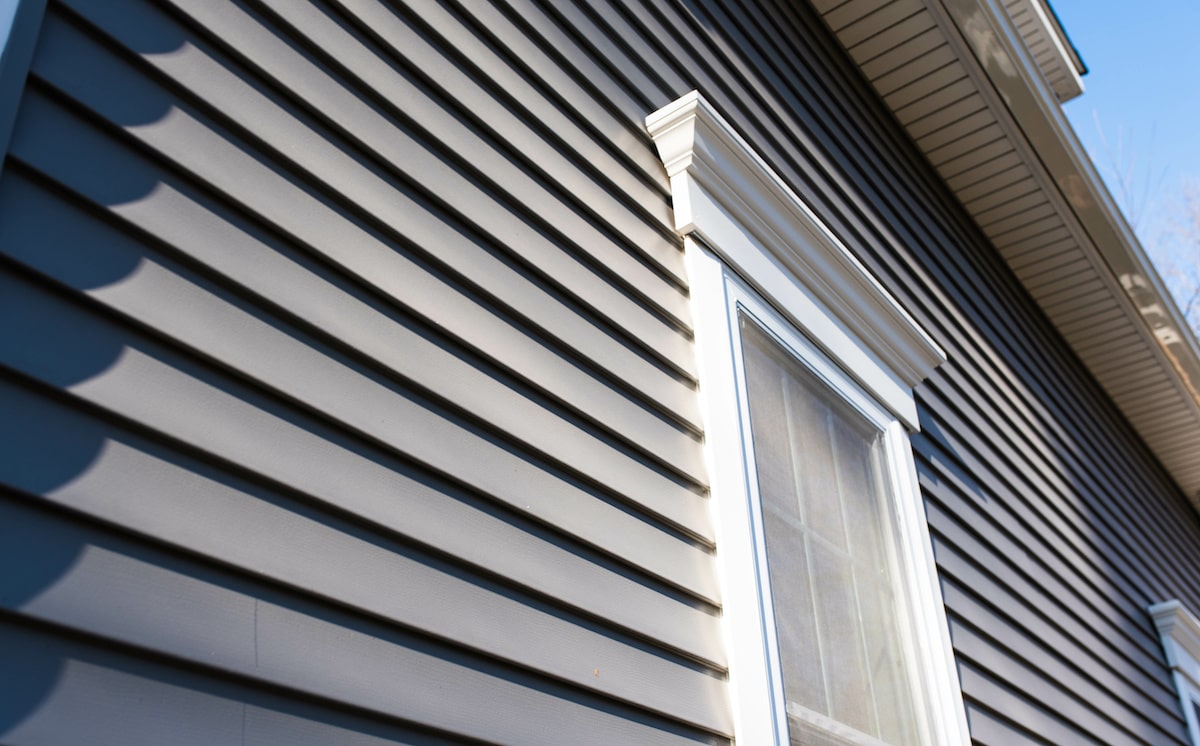 Gray siding on residential house