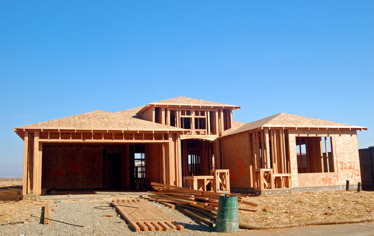 Single-family home under construction