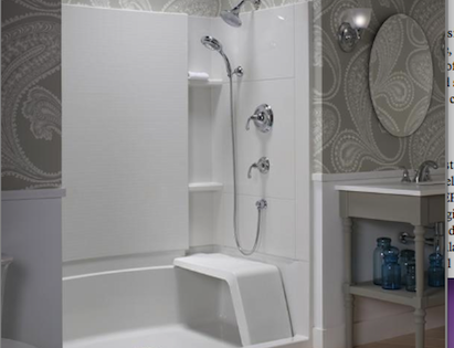 Sterling’s Accord Seated Shower is ideal for universal design and aging-in-place