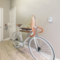 Arista Uptown Apartments, in Broomfield, Colo., feature compact and convenient ways to store a bike. Photo: Teri Fotheringham Photography.