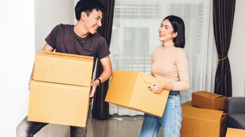young buyers moving into home