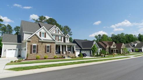Row of suburban homes