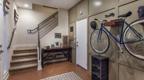 Bike storage in a home located in a walkable neighborhood