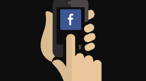 Facebook icon on cellphone