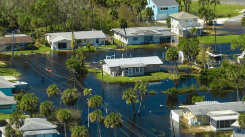 Florida homes surrounded by floodwaters