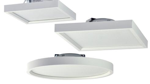 The slim-line Surf LED surface-mount ceiling fixture from Nora Lighting