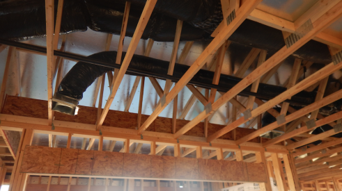 Ductwork, house under construction