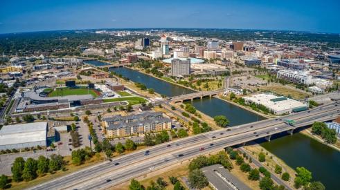 Aerial view of Wichita, KS