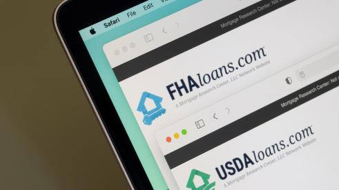 FHA loan application on Macbook screen