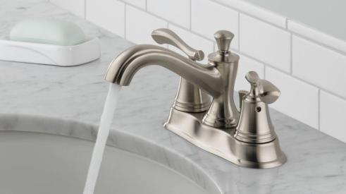 Bathroom faucet in an upgraded sink