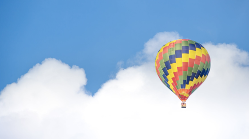 hot air balloon rising