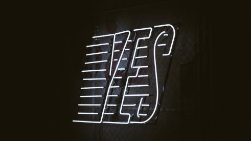 'Yes' neon sign