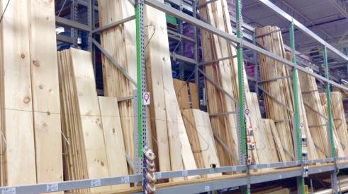 Lumber in warehouse