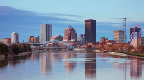 View of Rochester, NY, from the river