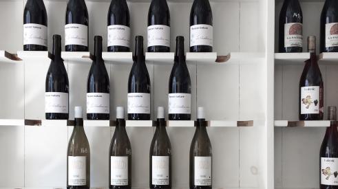 Wine rack on wall
