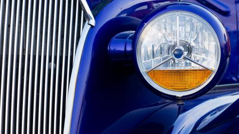 Vintage blue vehicle