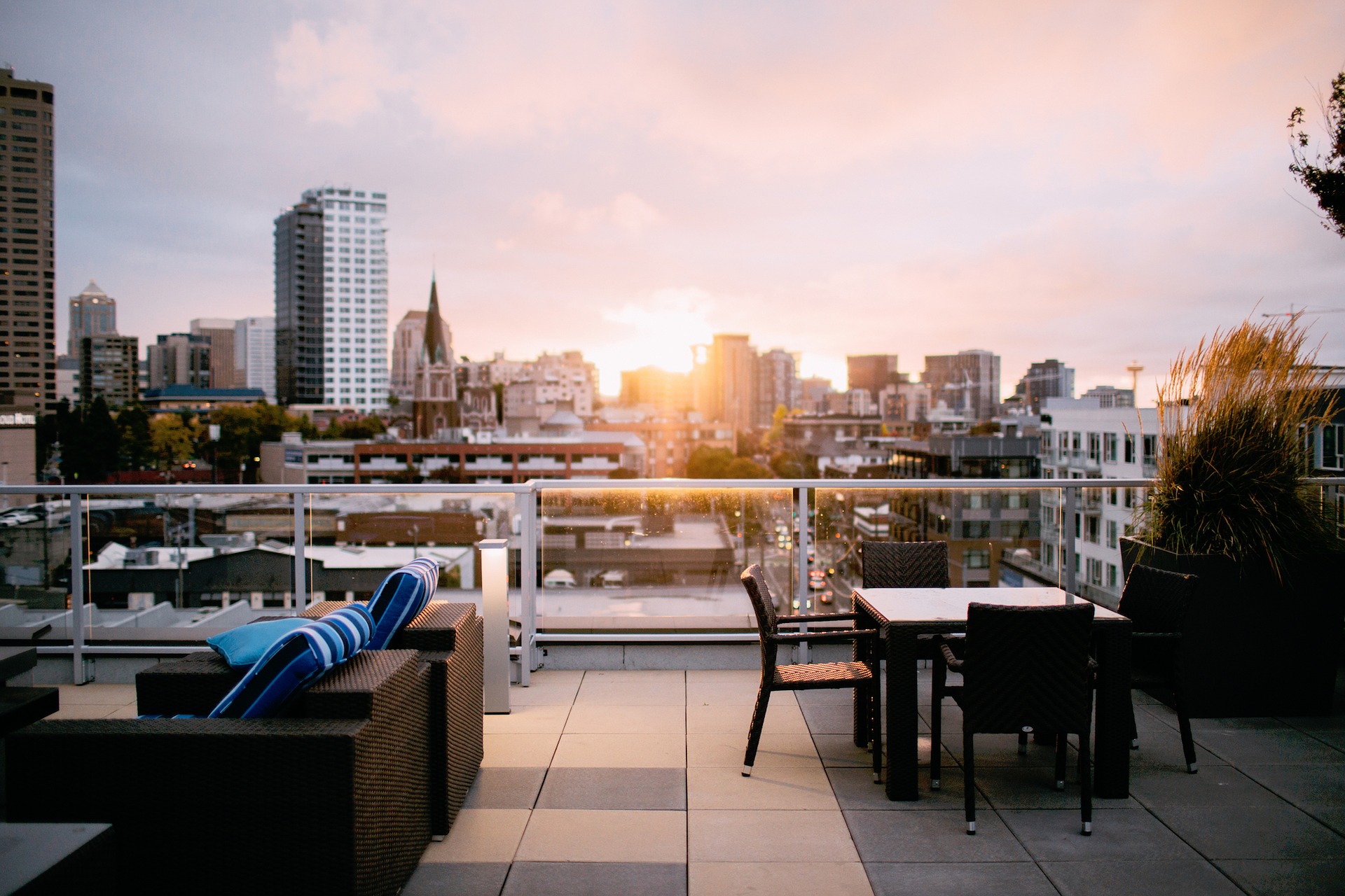 Rooftop lounge and view