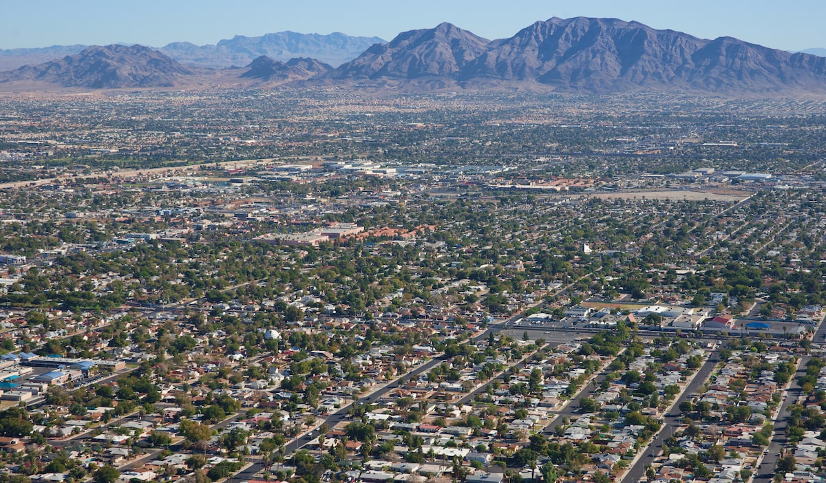 Aerial view of Las Vegas housing market