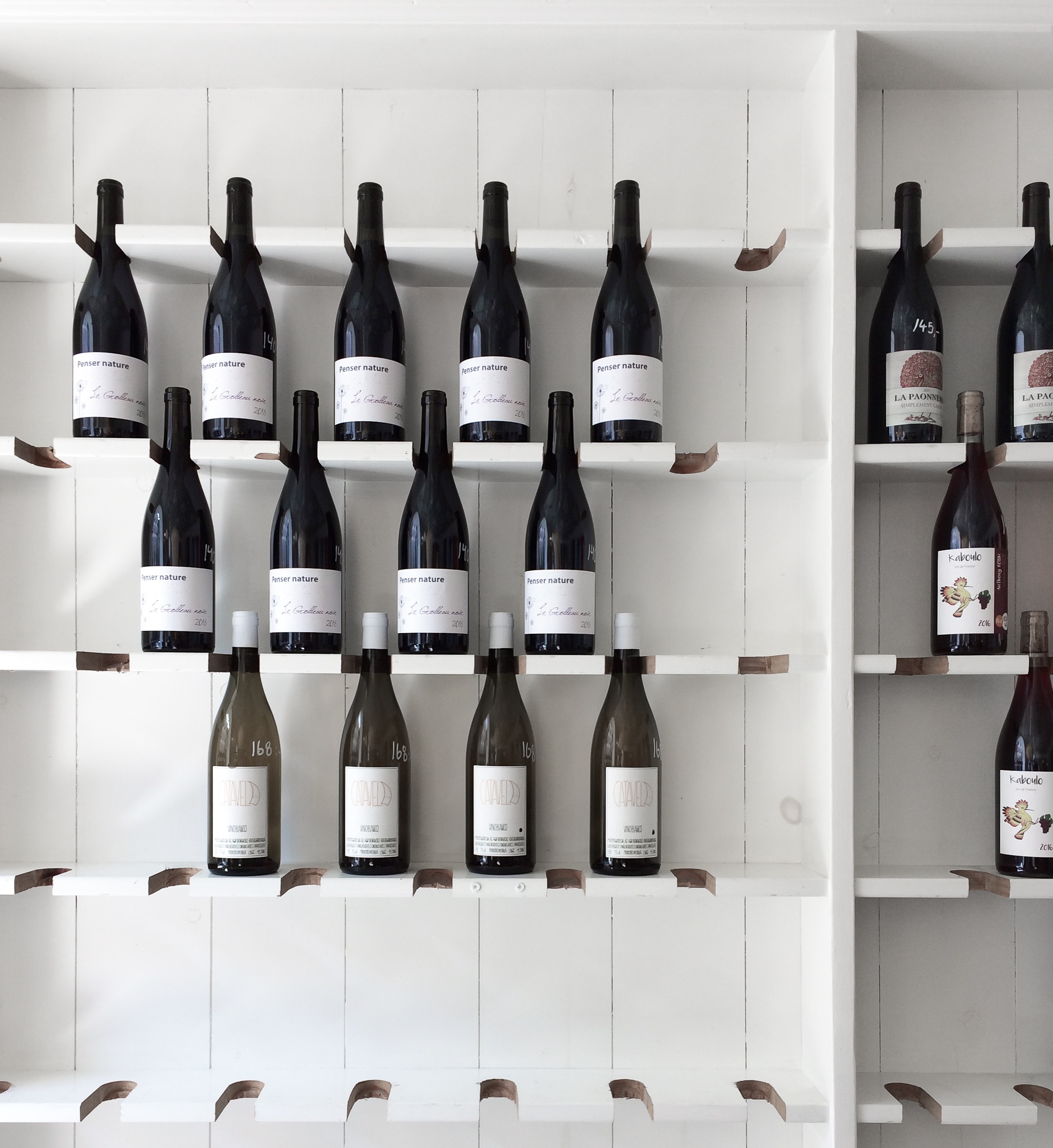 Wine rack on wall