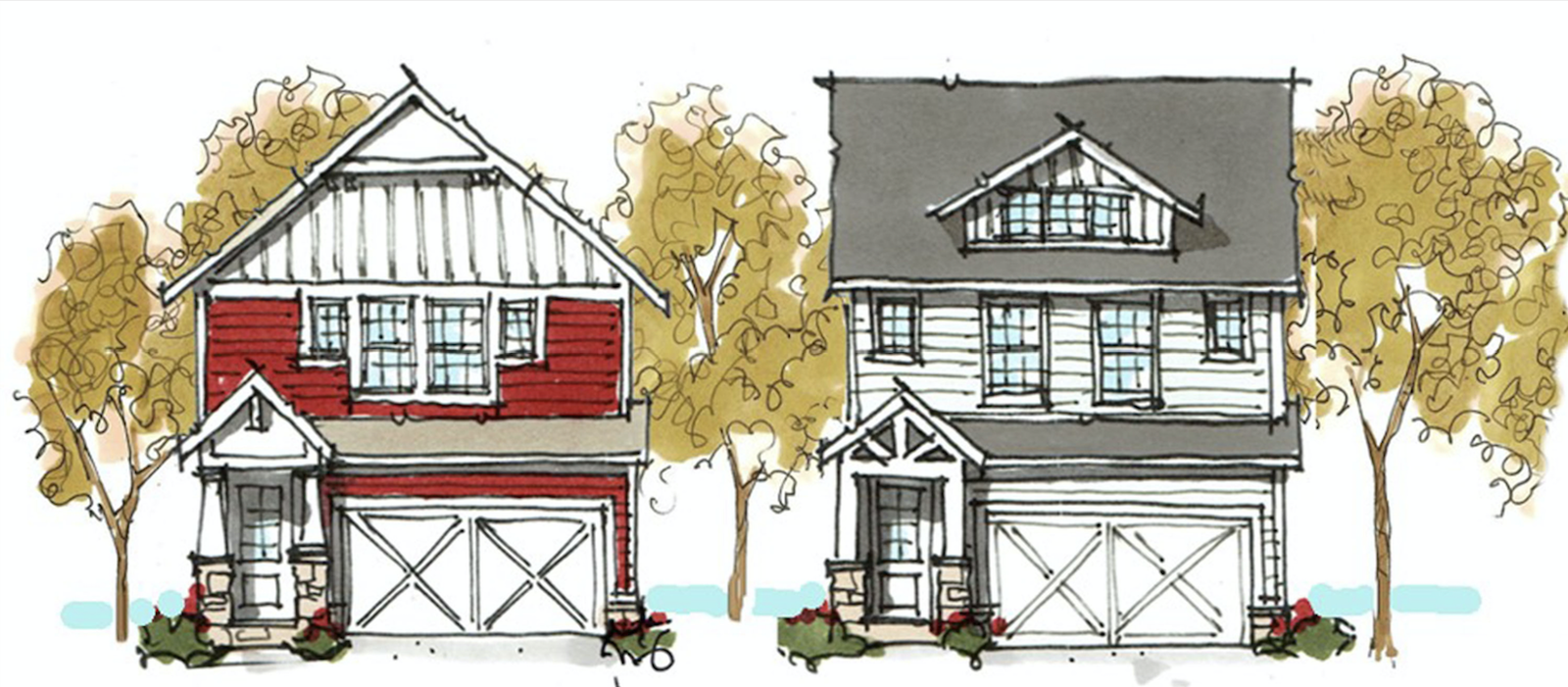 Elevation options for the Catie house plan by TK Design & Associates