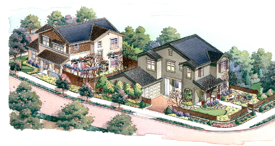Starter Home plan 1 aerial view