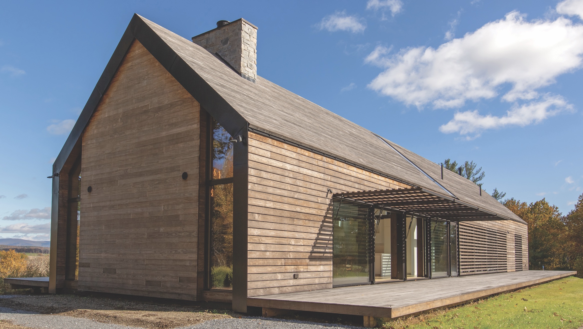 Home exterior in Ne York's Hudson River Valley clad in Kebony modified wood