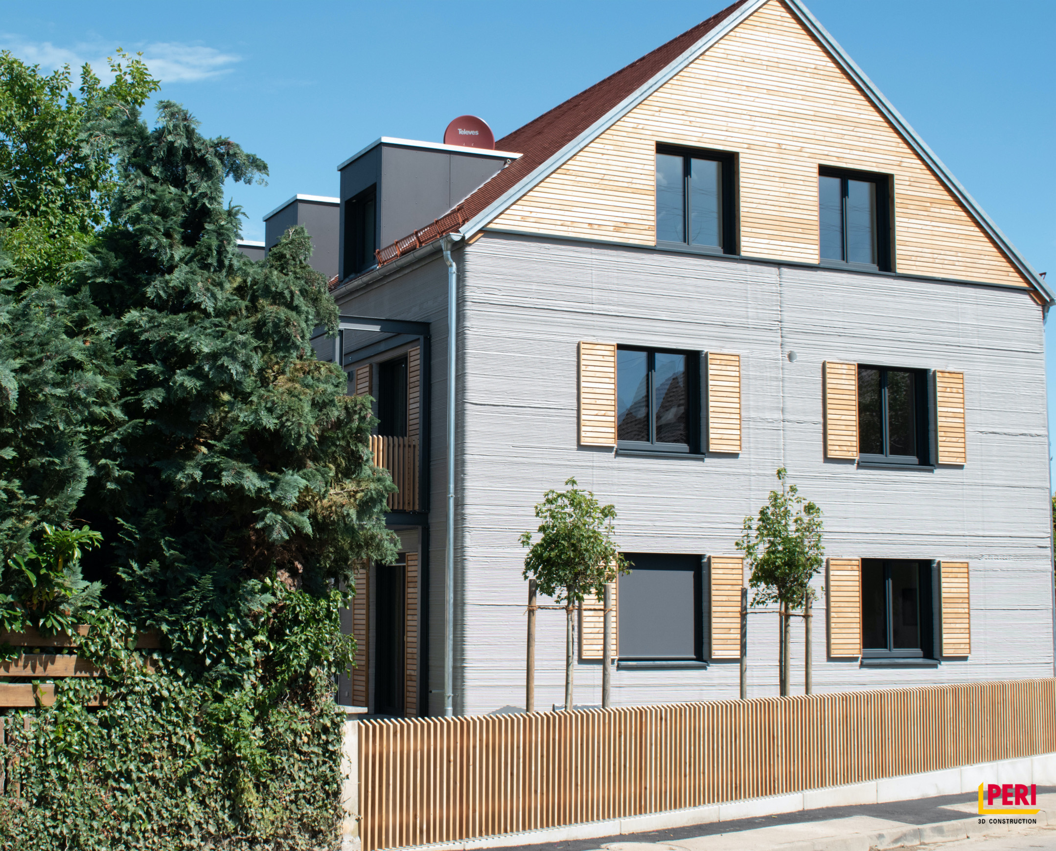 Europe’s first 3D printed three-story residential building, printed using COBOD’s 3D-construction printer BOD2