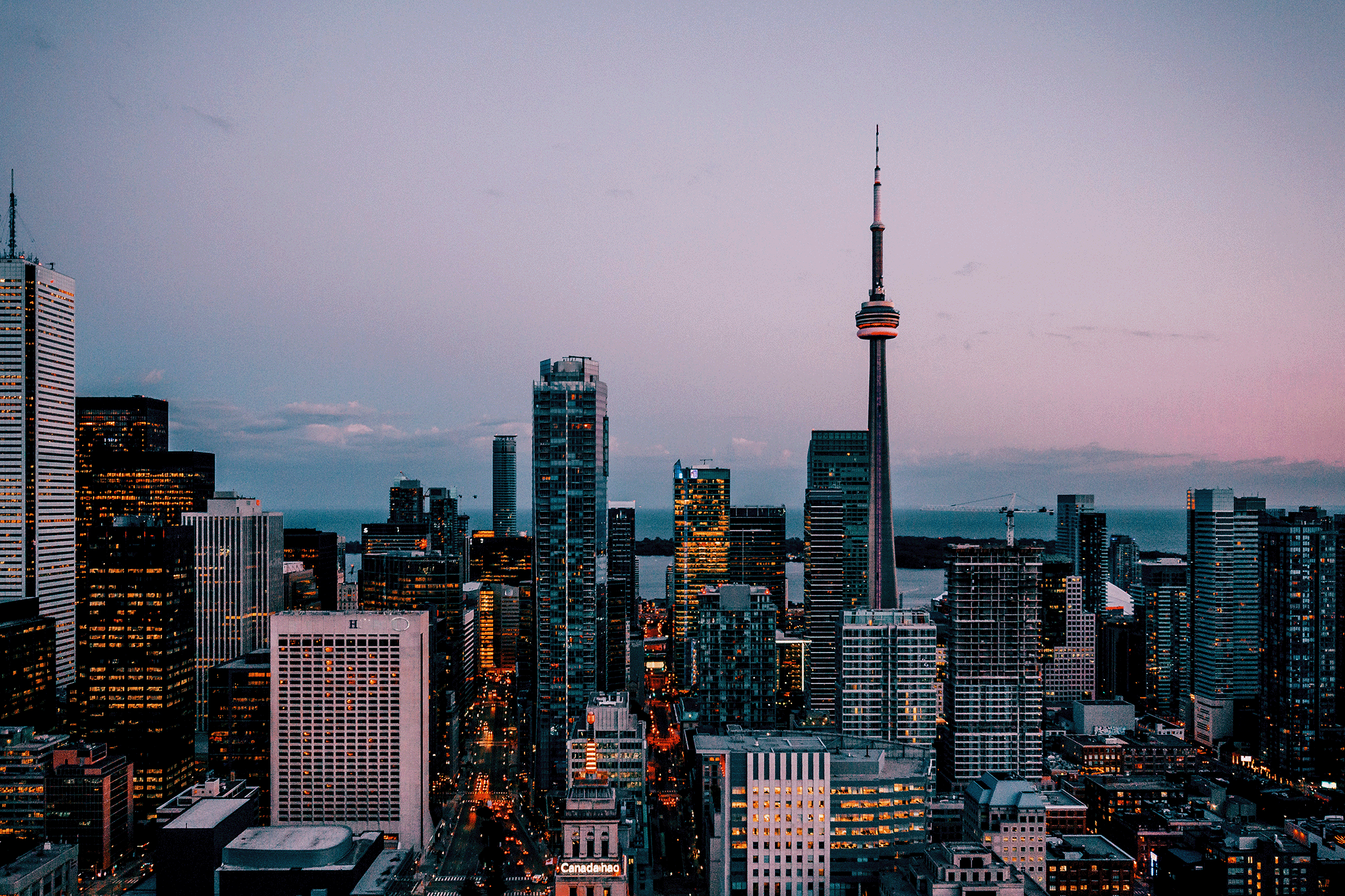 Toronto, Canada cityscape at night