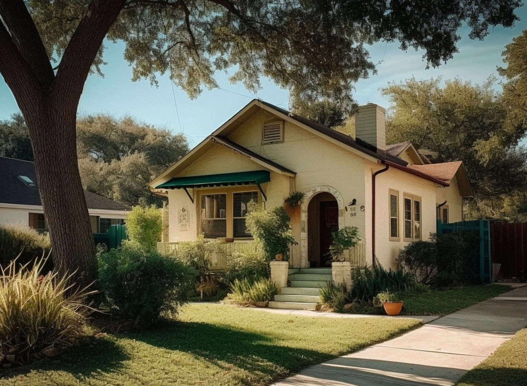 AI-generated Austin, Texas home exterior in daytime