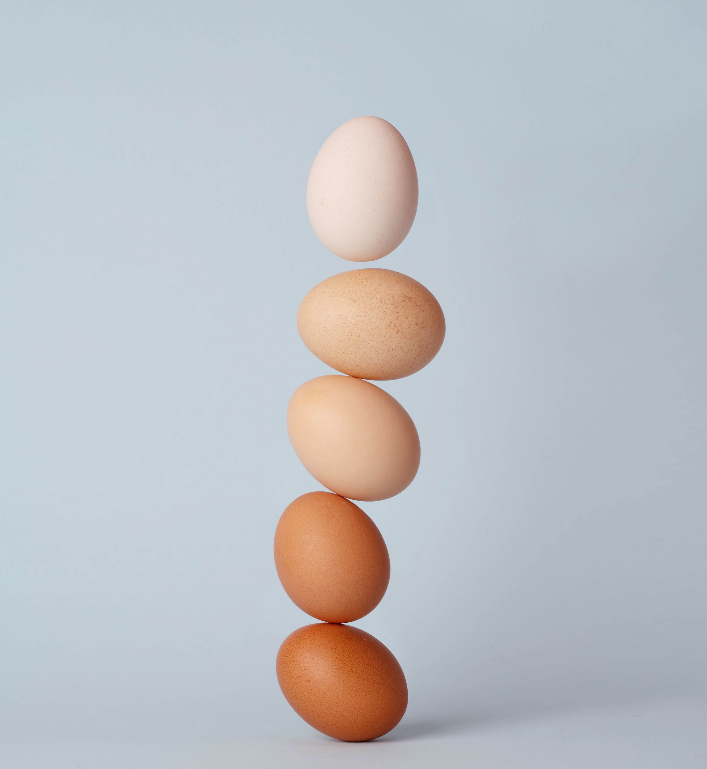 Eggs stacked up